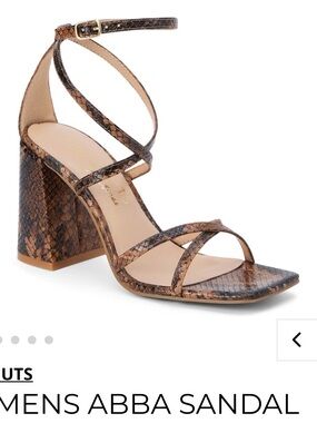 Coconuts by Matisse Brown Snake-Print Strappy Block Heel Sandal